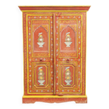 Antique painted folk art cabinet