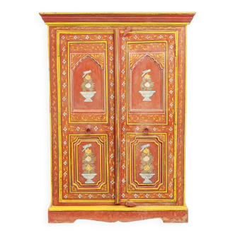 Armoire ancienne peinte d'art populaire
