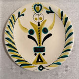 Plates and dish signed by Roger Capron, Vallauris.