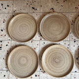 7 dessert plates in stoneware