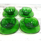 Set of 4 cups and saucers in Vereco green glass