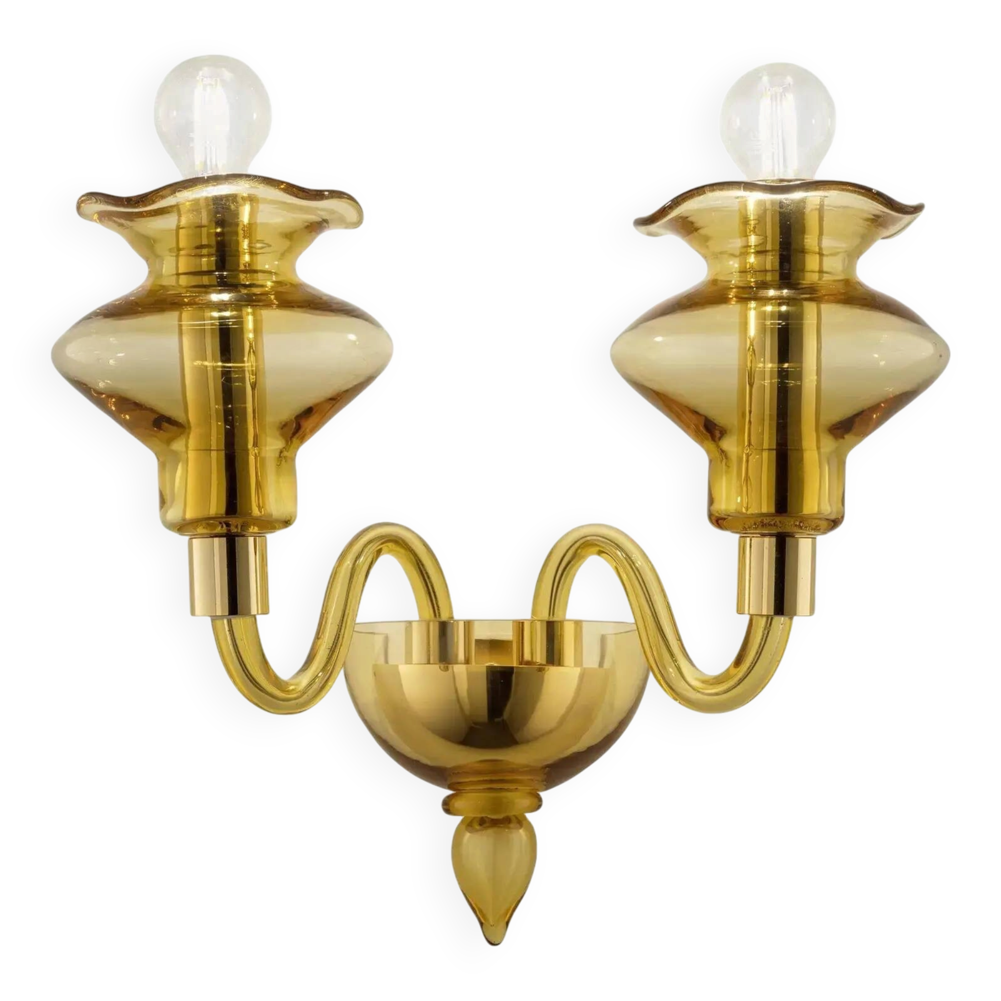Amber Murano Glass Sconce with Linear Design by Simoeng for Simoeng