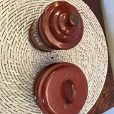 Set of two old enamelled boxes