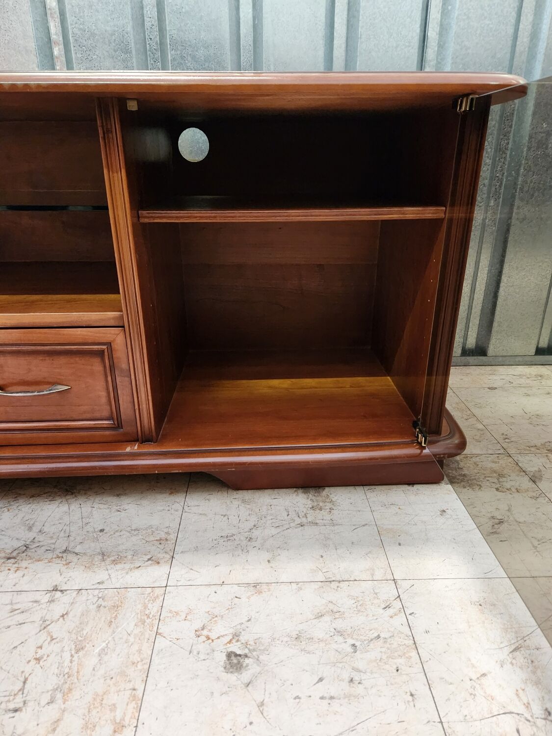 Solid cherry TV stand