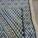 Berber carpet white and blue wool handmade