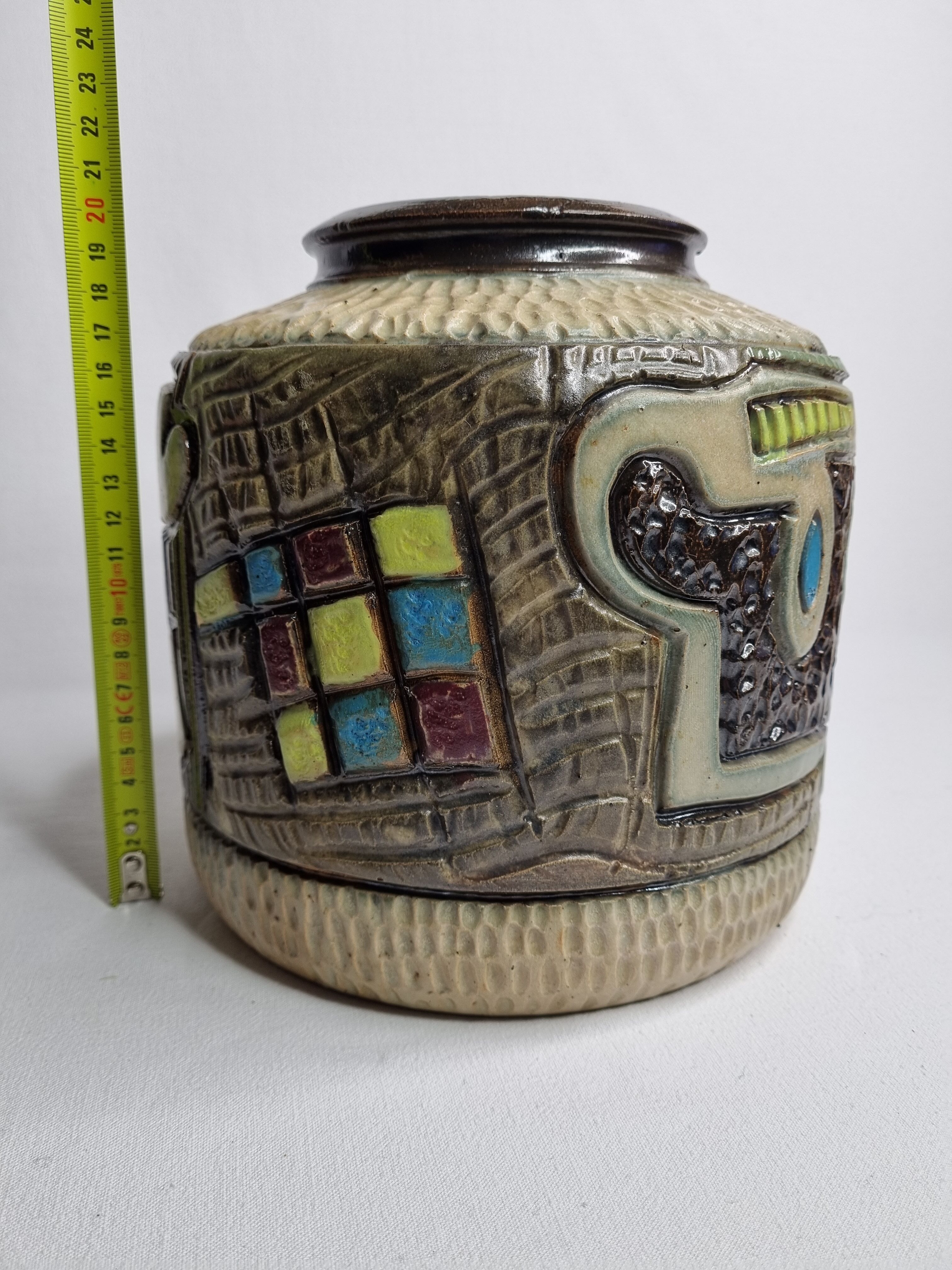 1930 enamel ceramic vase by Losson