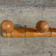 Bamboo style wooden coat holder 40s, 4 hooks