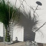 Cendrier en verre transparent classique carré. 