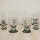 4 flutes + 4 verres à vin en cristal épais Tarente pied gris acier 1970