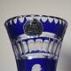 Vase cristal taillé bleu