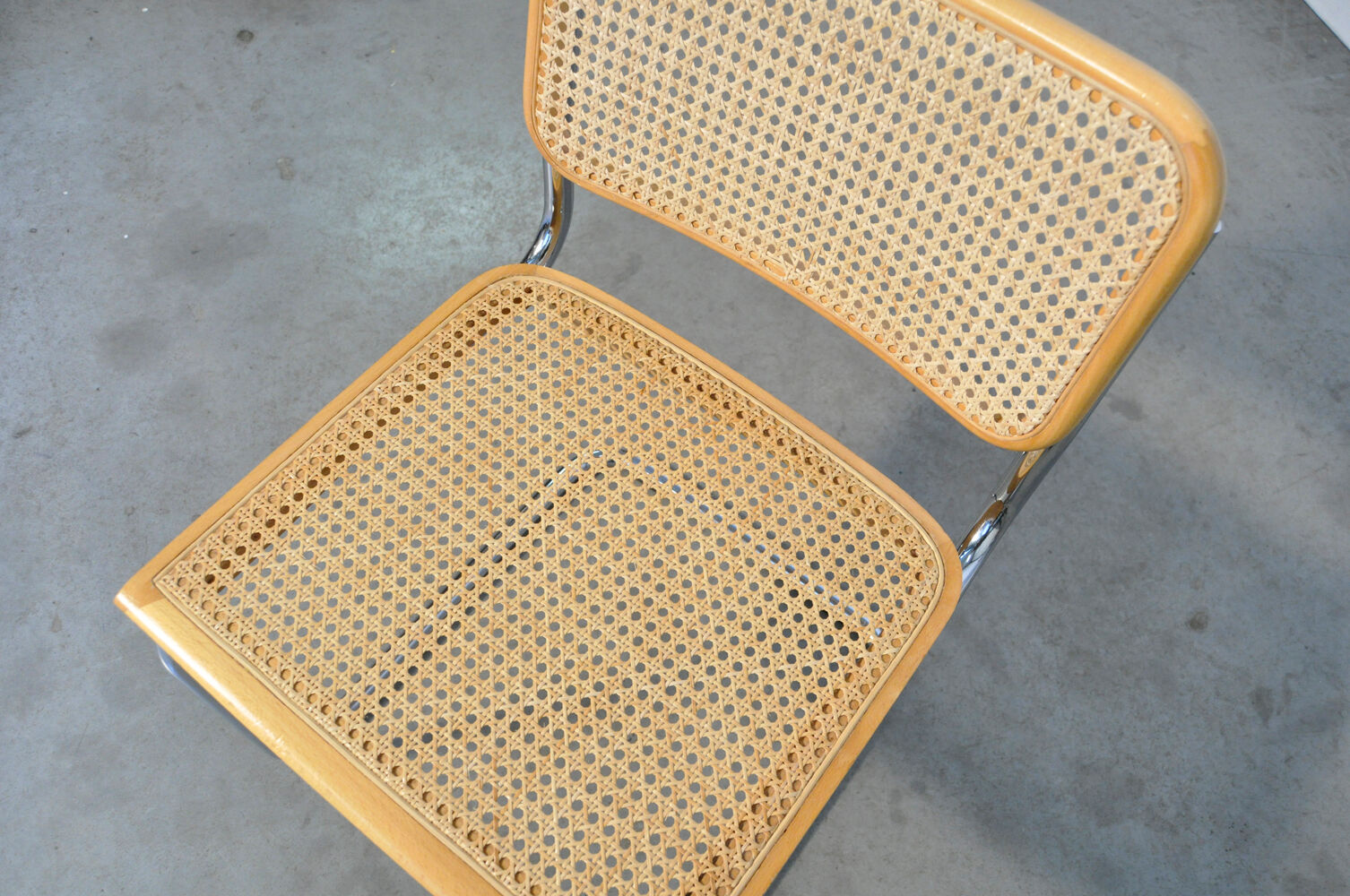 Six Cesca tubular frame cantilever dining chairs by Fasem, Italy 1999