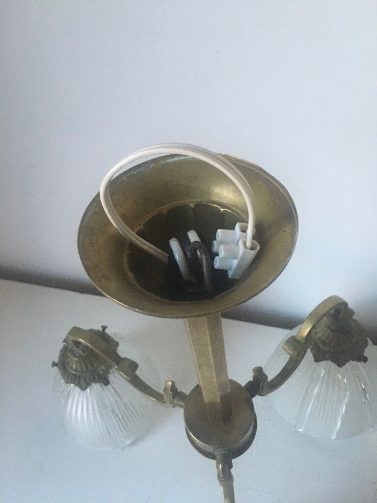 40/50 style brass chandelier