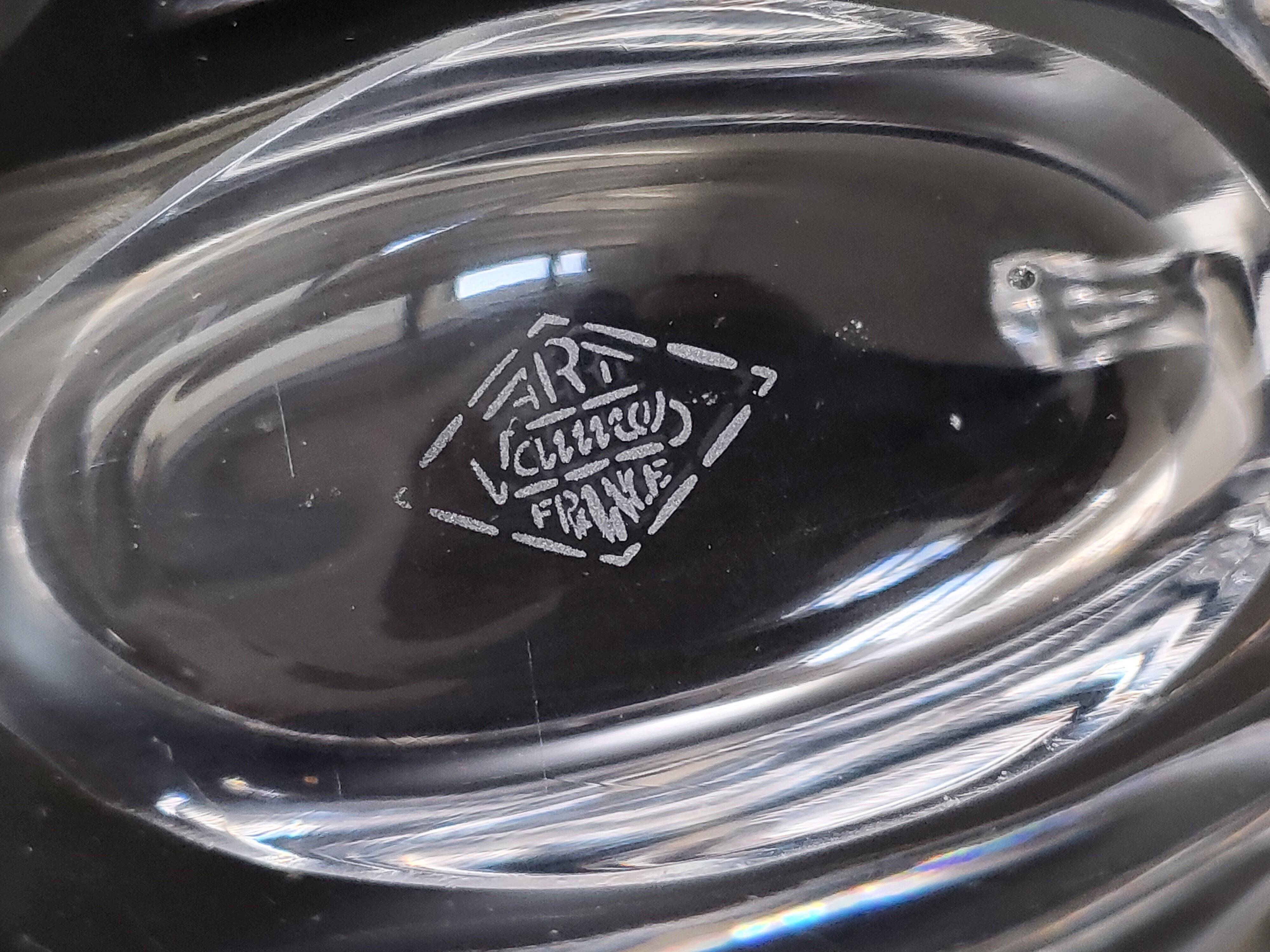 Vintage swan pocket in crystal from Vannes 1970