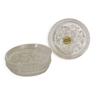 Set of 4 crystal bottle coasters
