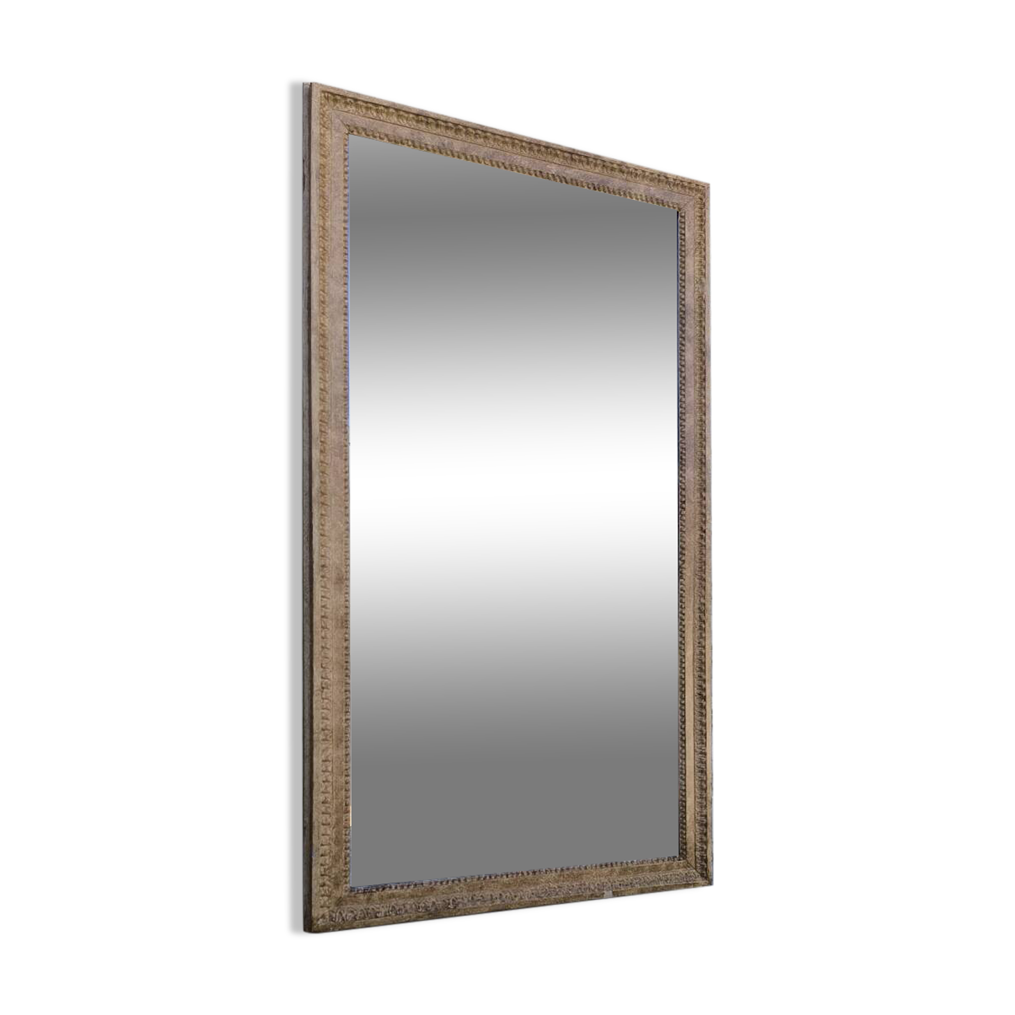Mirror in wood and stucco in burl wood style, 1960