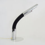 Italian flexible desk lamp Targetti Sankey by E Belinni chrome metal. Year 70