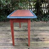 Table d'appoint pliante en bois et rotin 1960