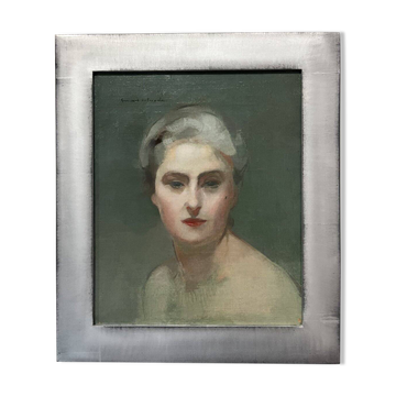 Lucien-Victor Guirand de Scévola (1871-1950) Portrait de son épouse, huile sur toile signée
