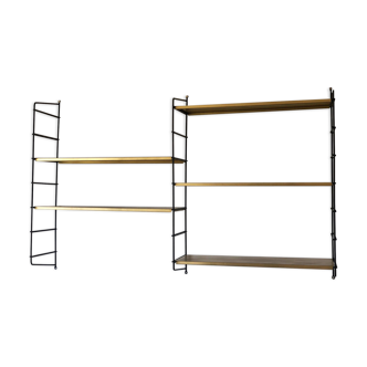 String gold metal set of vintage shelves