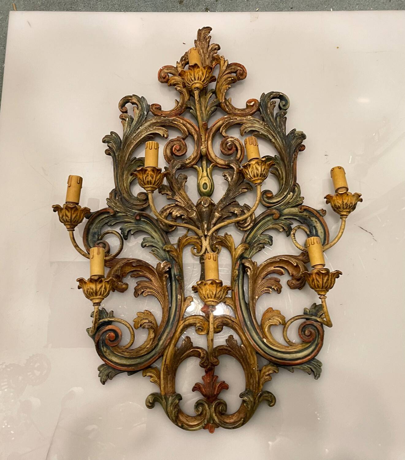 Large Italian Wooden Sconces 1950’s
