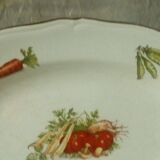 Plat creux et ovale en faience decor legumes 4 saisons