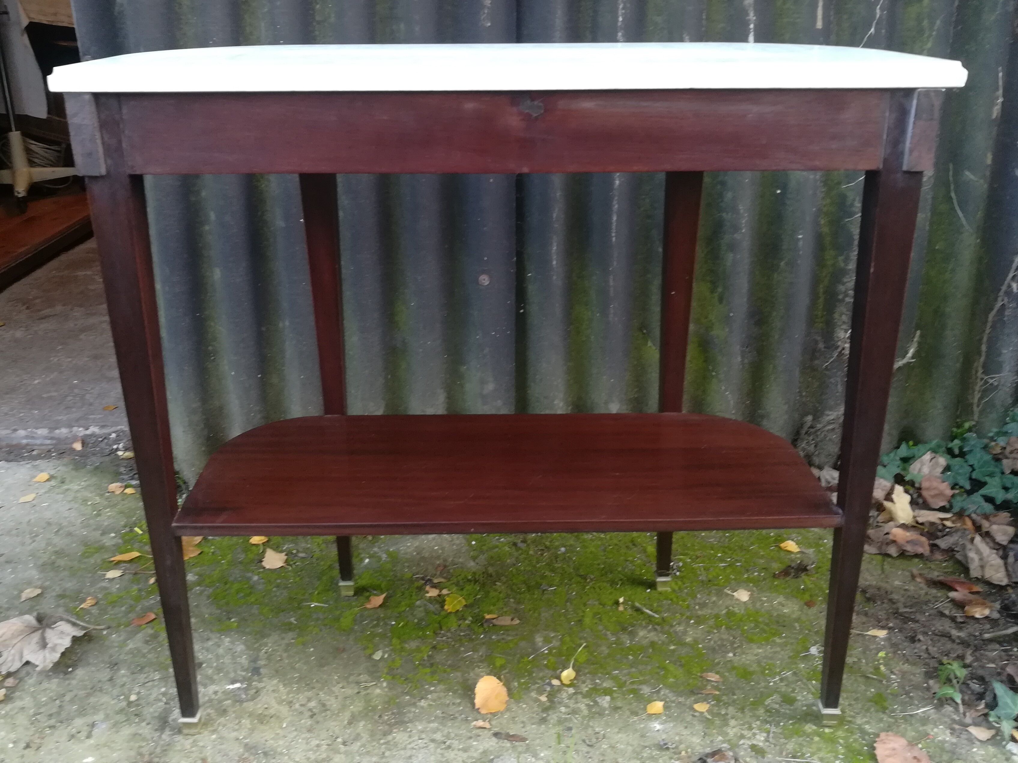 Louis XVI-style mahogany and marble console