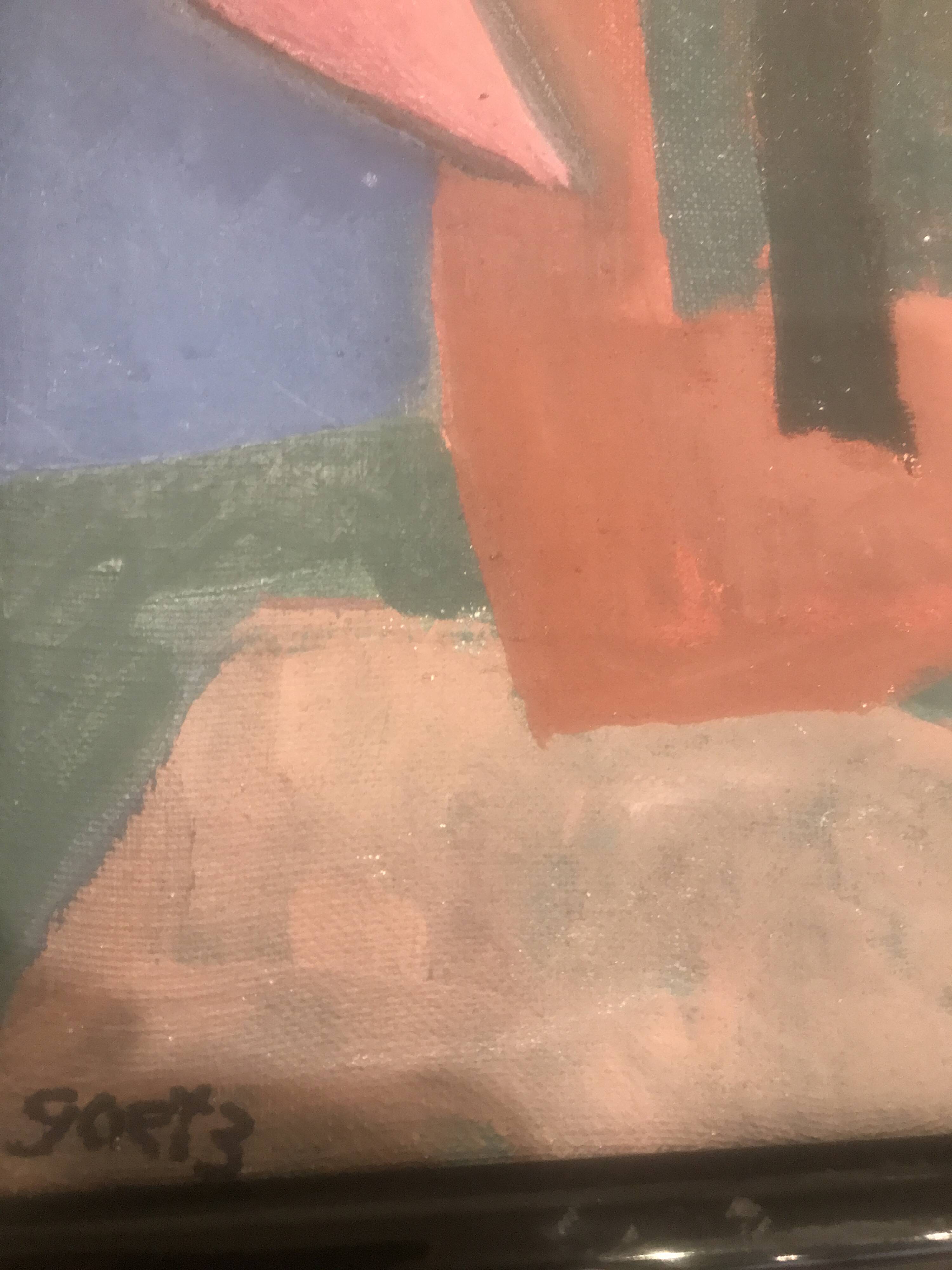 Oil painting on canvas signed by the artist henri goetz