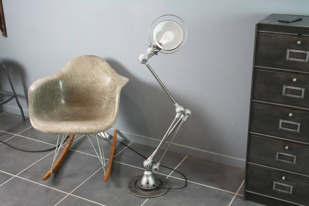 Lampe jieldé 4 bras vernis incolore mat industriel vintage