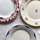 Set of 6 mismatched old earthenware flat plates Céranor Moulin des loups Digoin ACC-7187