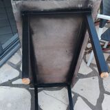 Ceramic coffee table on lava stone slab circa 1950