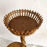 Vintage rattan plant holder
