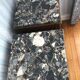 Set of 2 old oak bedside tables above black marble plaque