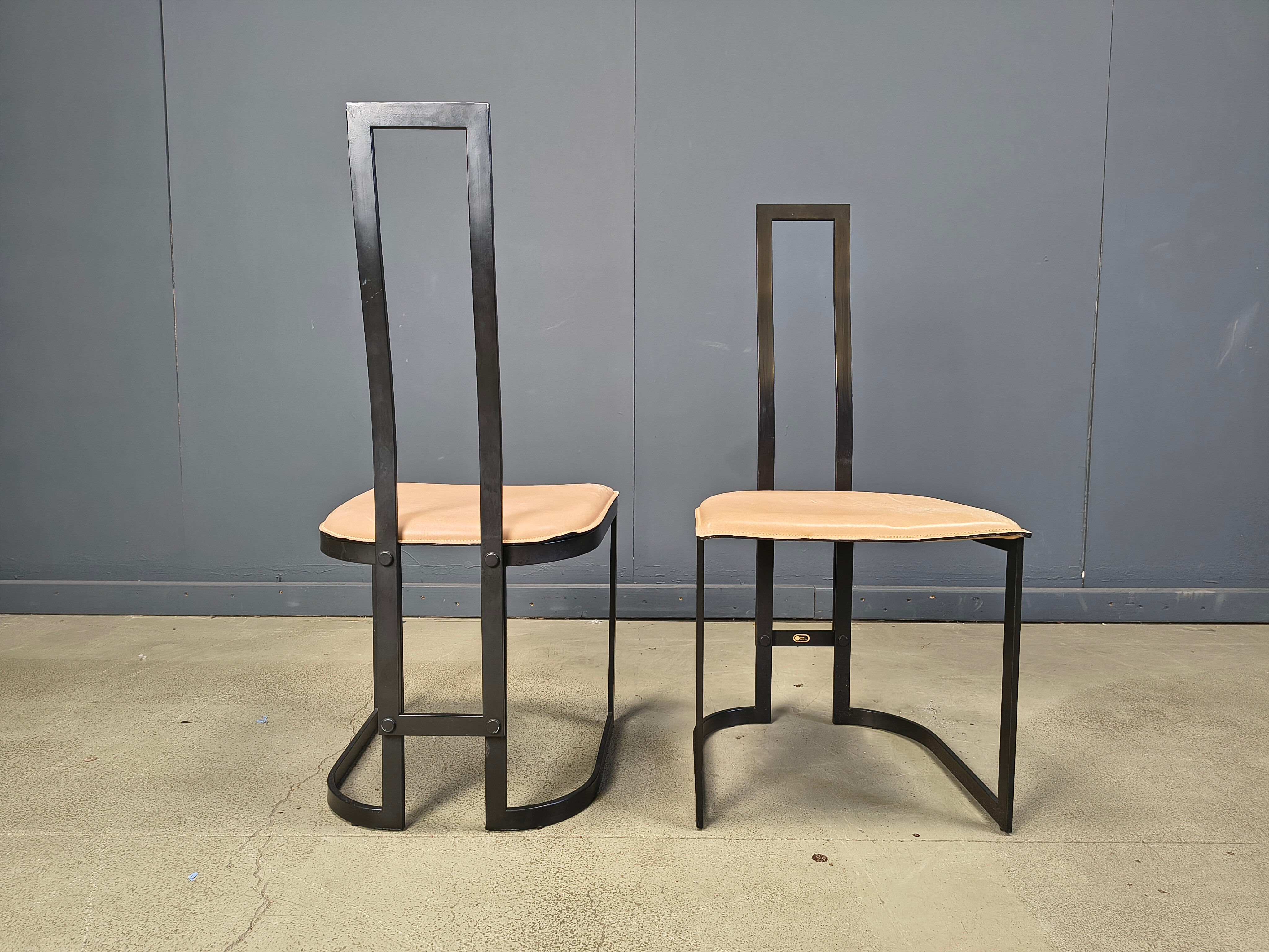Chaises de salle à manger postmodernes Gastone Rinaldi pour Thema Italie, années 1980 - ensemble de 6