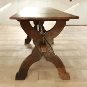 17th-century French oak refectory table / trestle table – 240 cm
