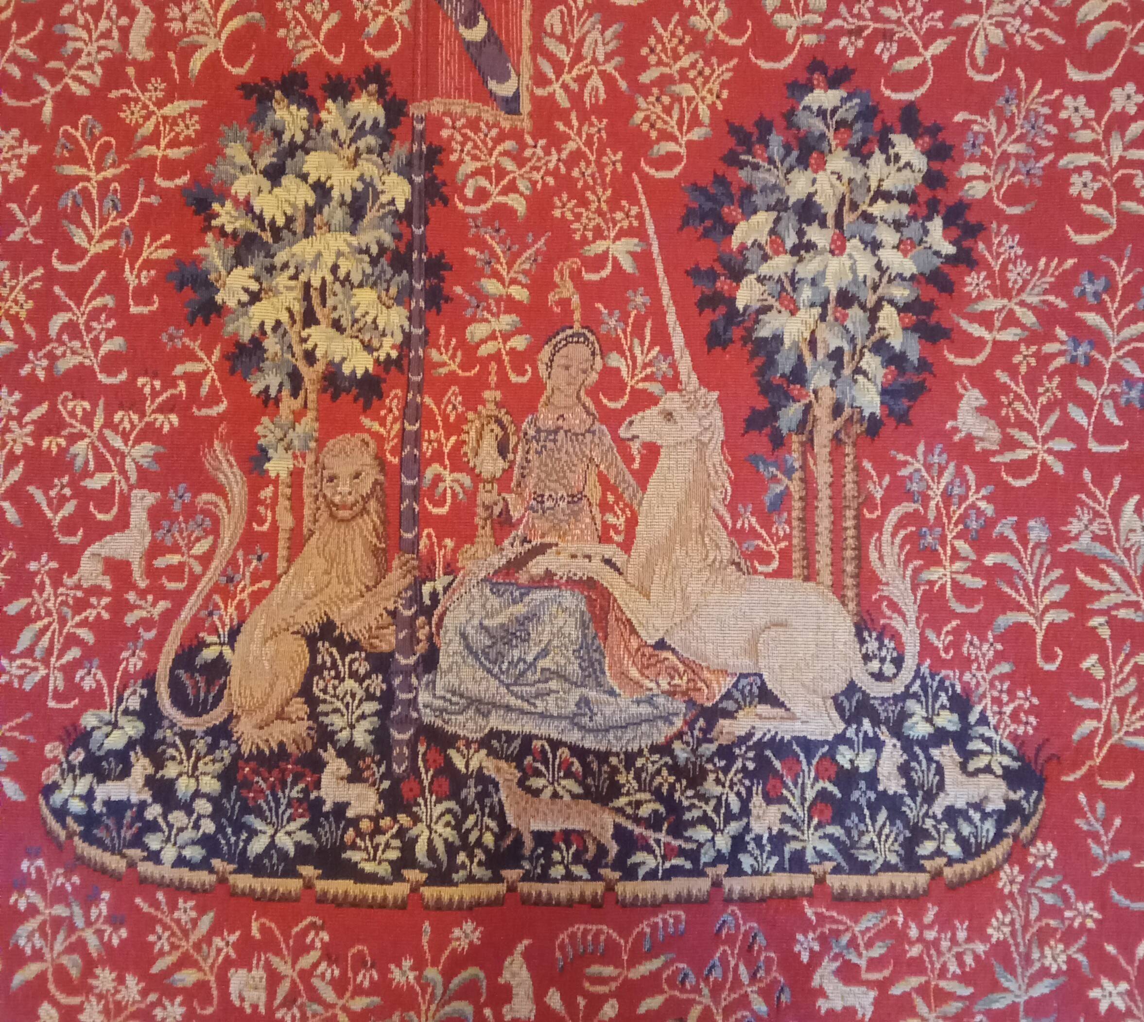 Antique tapestry from Halluin: The Lady and the Unicorn