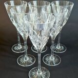 Lot de 6 verres à pied en cristal taillé « Cassandra » de Cristal d’Arques,