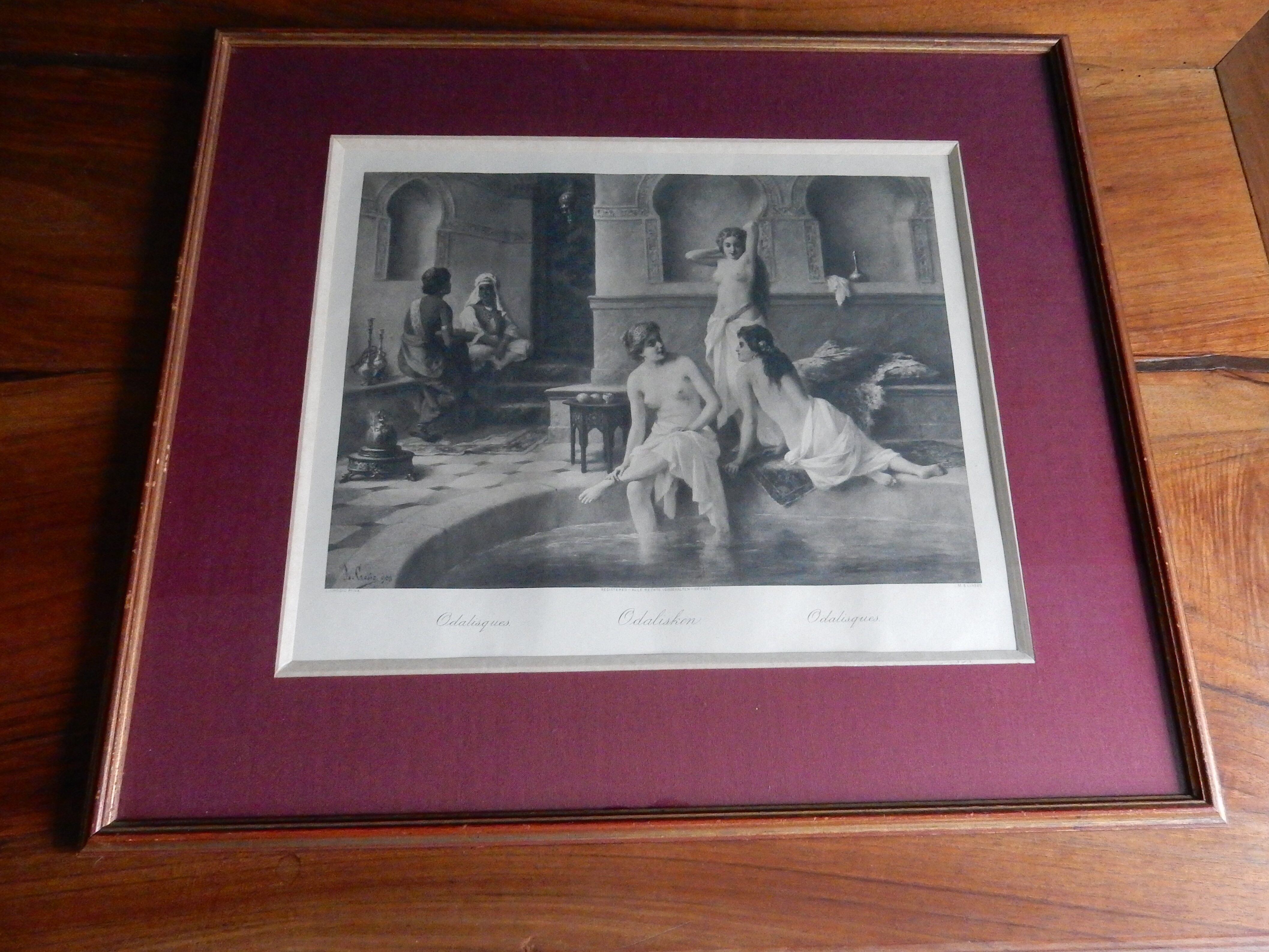 Odalisques engraving XIXth signed Luigi Crosio