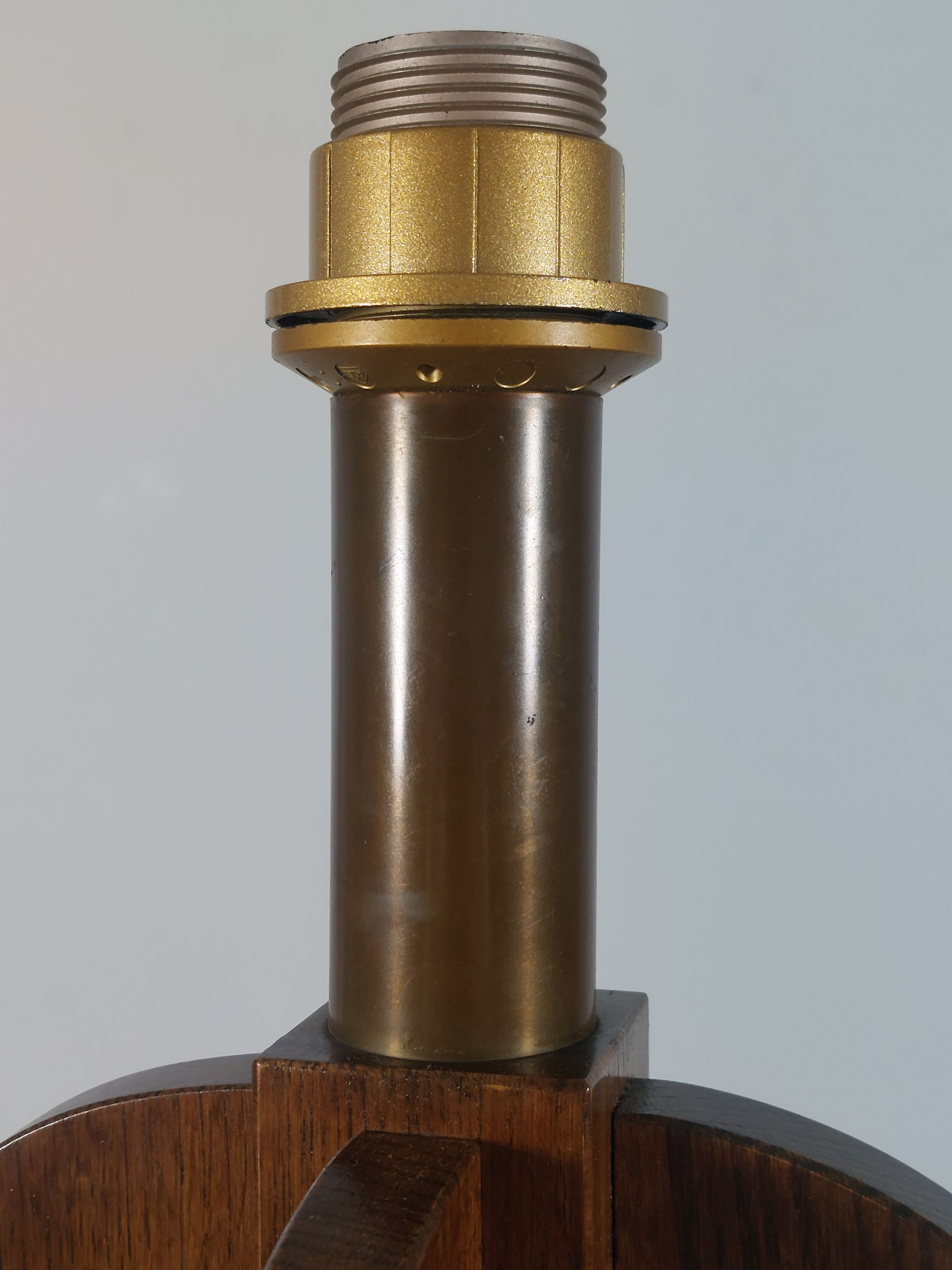 Very rare vintage pair of wooden table lamps by Temde
