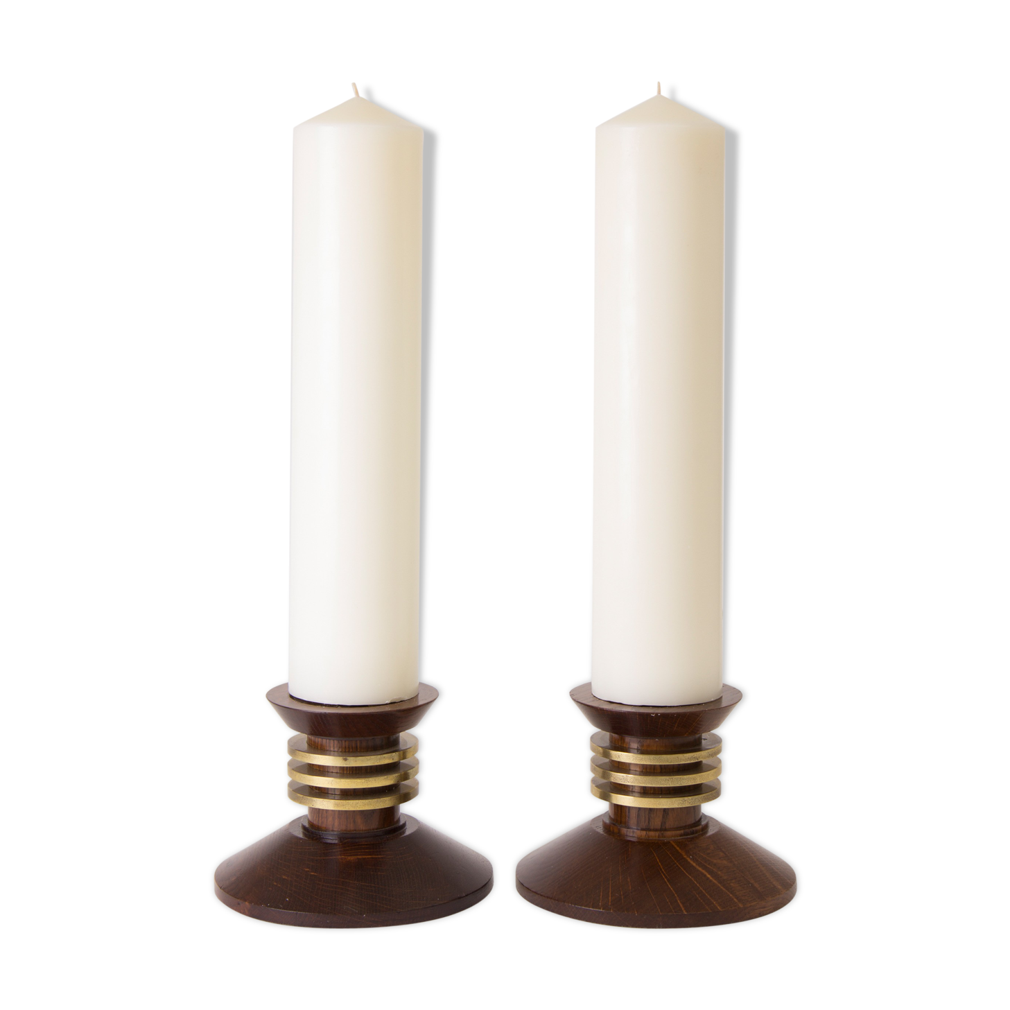 Large pair of art deco candlesticks by Louis Prodhon