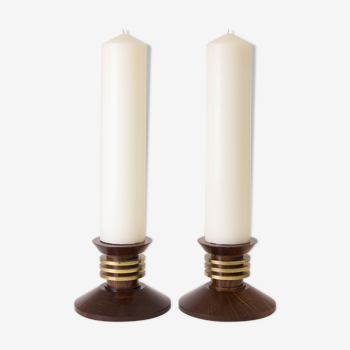 Large pair of art deco candlesticks by Louis Prodhon