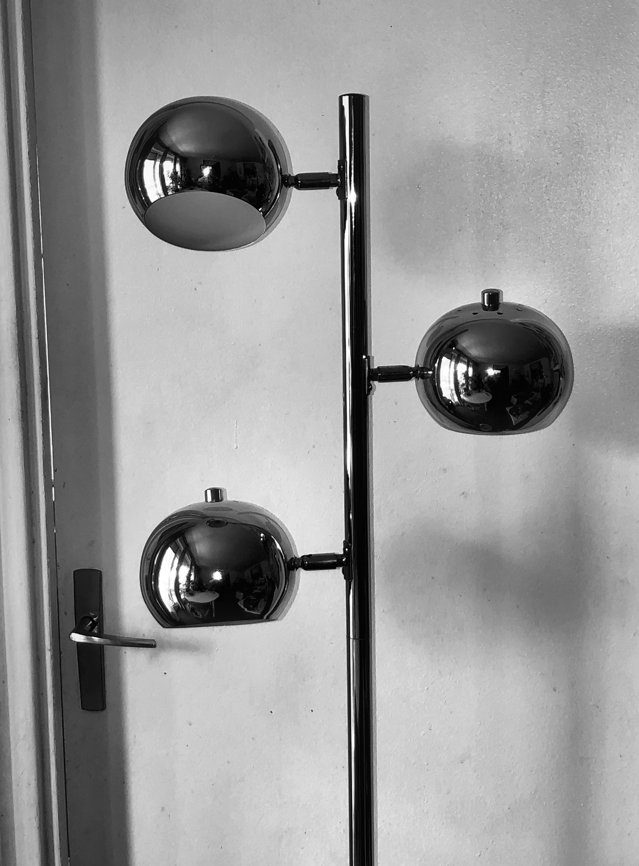 Floor lamp chrome balls "Bullit"