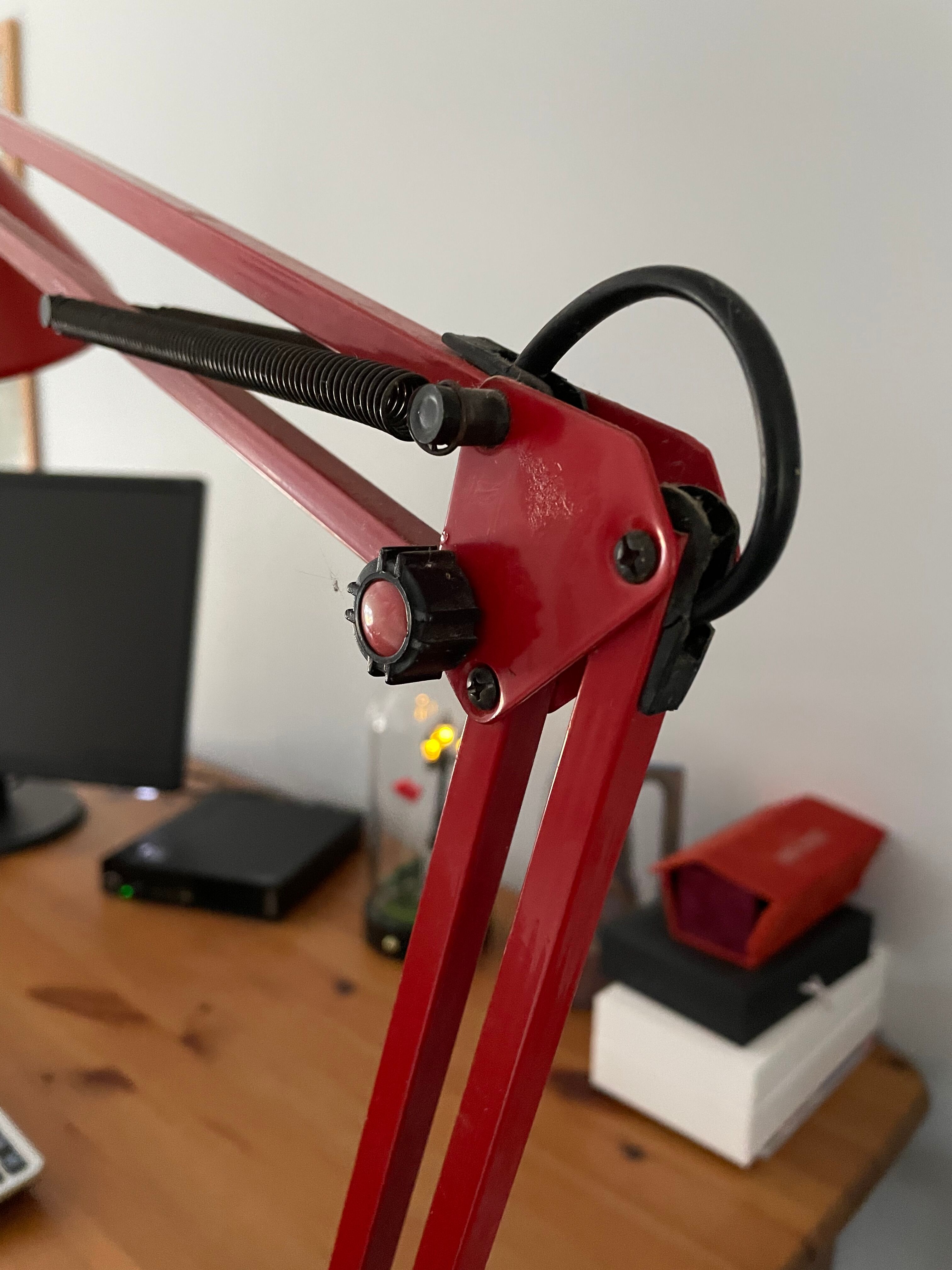 Vintage brick red architect lamp