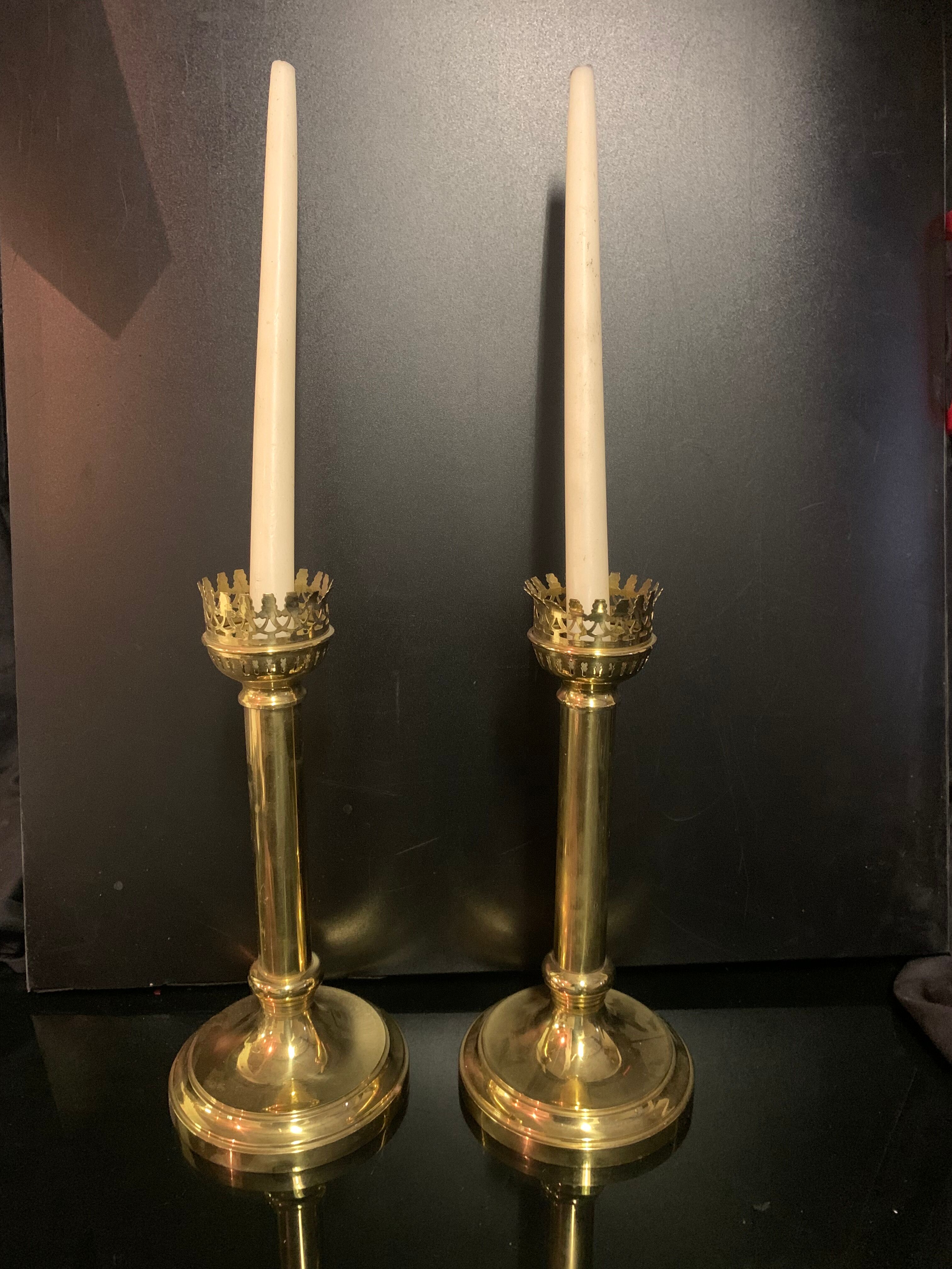 Pair of vintage candle holders