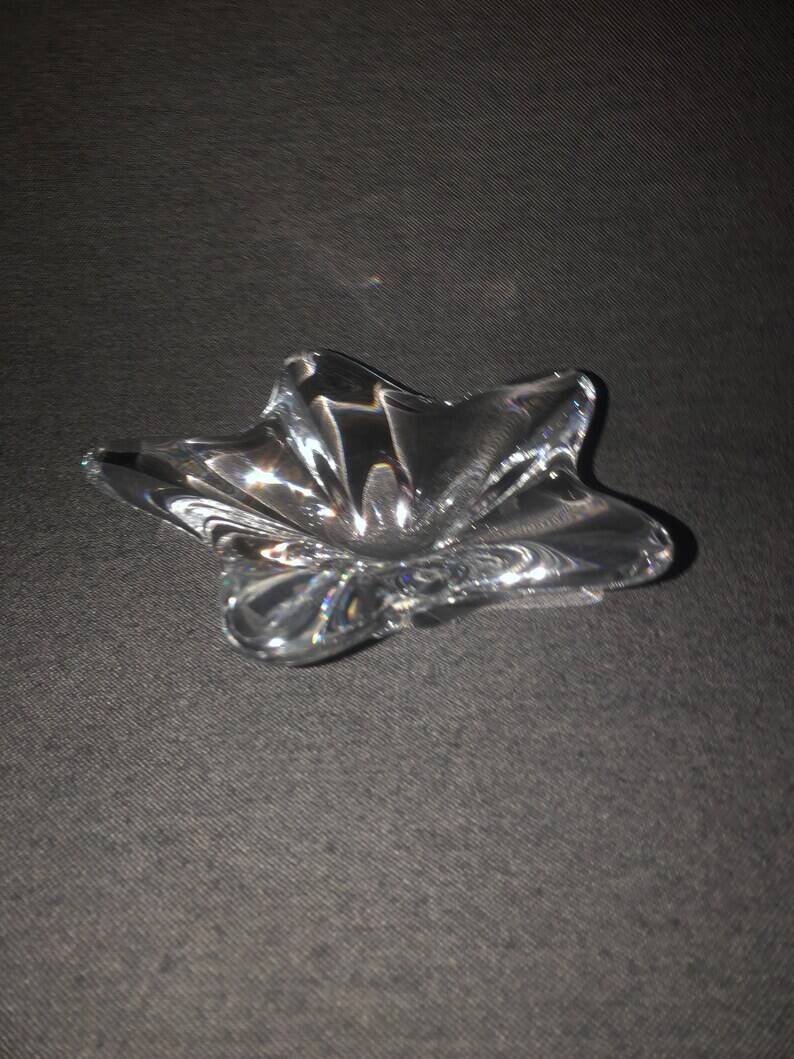 Vintage Baccarat Star Shape Crystal Trinket/Candy Dish: Mid-Century Modern
