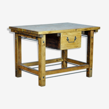 Industrial Wooden Worktable 1950's