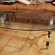 Chrome and glass coffee table (oval or rectangle)