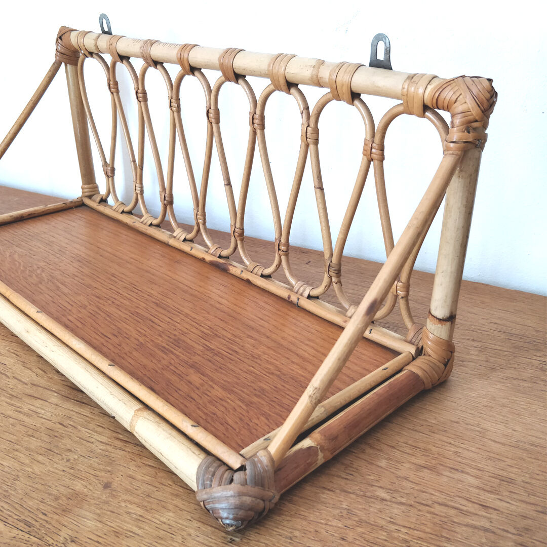 Rattan shelf from the 1960