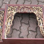 Ancienne tête de lit chinois en bois sculpté