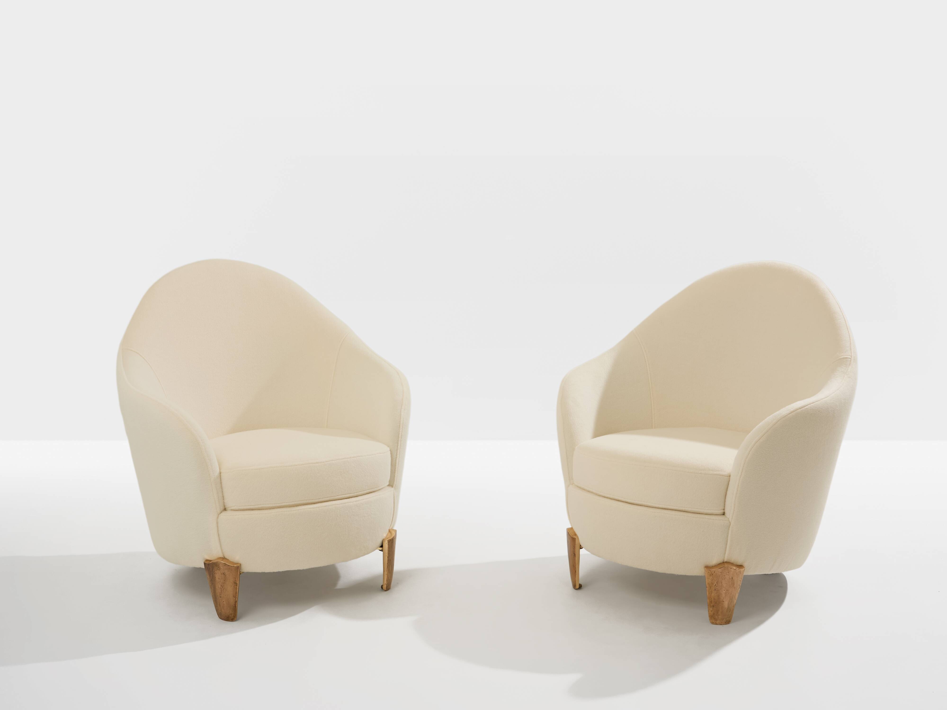 Garouste & Bonetti Koala armchairs in bronze and alpaca 1995