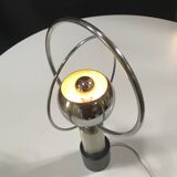 Vintage Table Lamp • Rings • Steel/Wood • Space Age • 1970